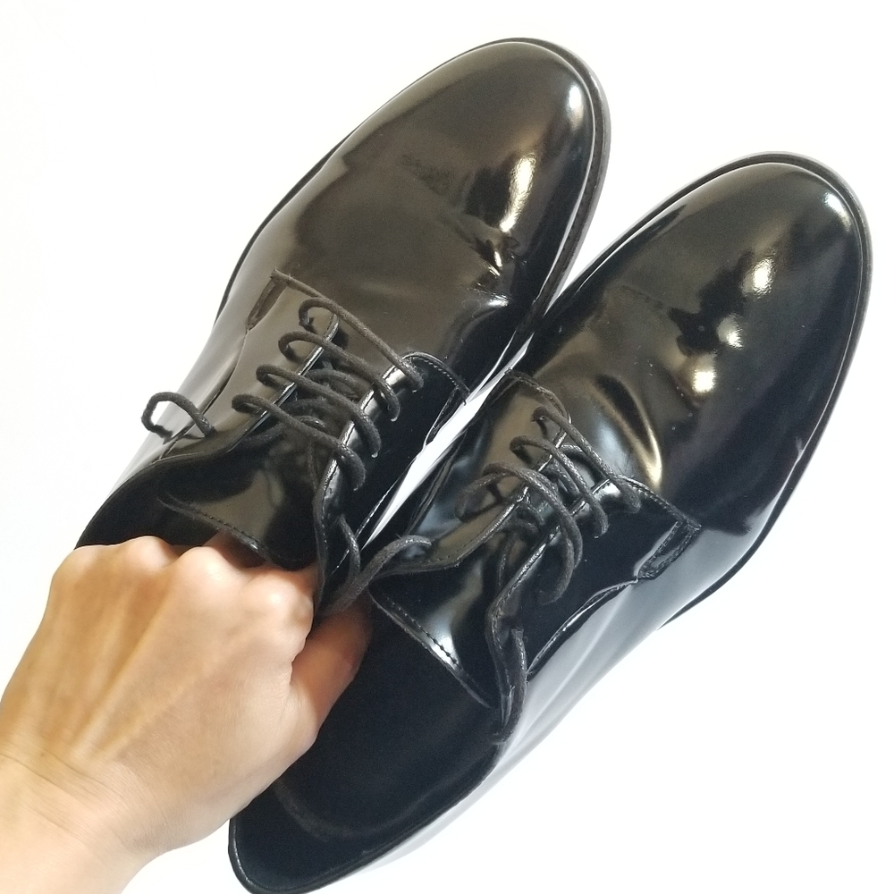Domenico Tagliente Mens Patent Leather Laced Shoes Size 41 Black - Picture 5 of 11